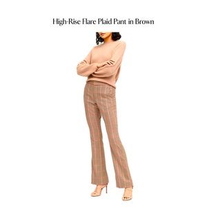 EUC Banana Republic high-rise flare leg plaid pants size 4